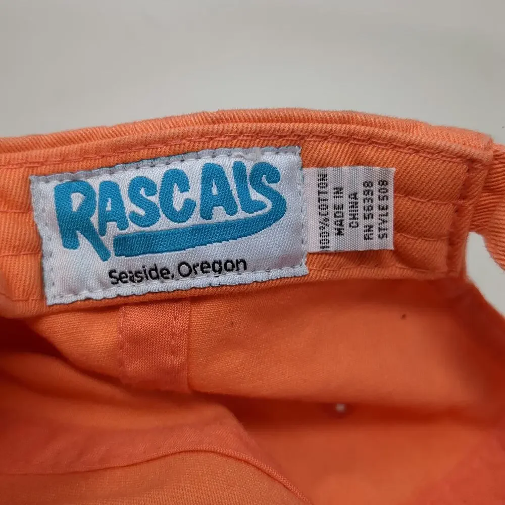 Rascals Baseball Cap Orange One Size Seaside Oregon Elev 13 FT Slideback Hat